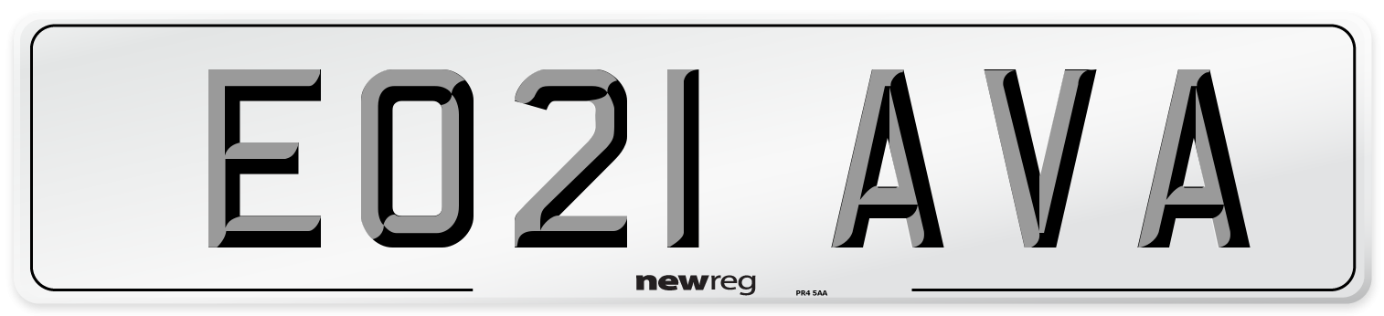 EO21 AVA Number Plate from New Reg
